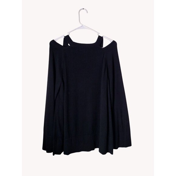 Loft Sweater Xl Long Sleeve Knit Black Wide Cuff - Picture 2 of 11